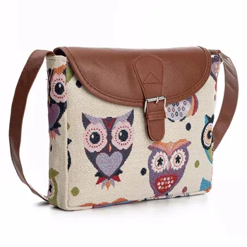 

OCARDIAN Handbags Coin Purses Owl Printed Mini Crossbody Bags For Women Satchel Bag Tote Shoulder Messenger Bag M26