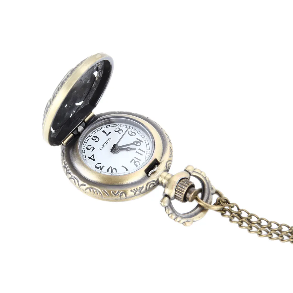 Модные Винтаж карманные часы сплав ретро выдалбливают цветы часы кулон Цепочки и ожерелья Цепь Часы Для мужчин Для женщин подарок на день