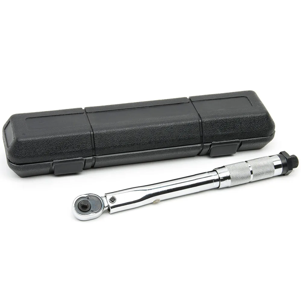 

1/4 inch Drive Torque Wrench Tools with Case Foot Pound 5-25NM Drive Click Adjustable Hand Spanner Ratchet Wrench Hand Tool Kits