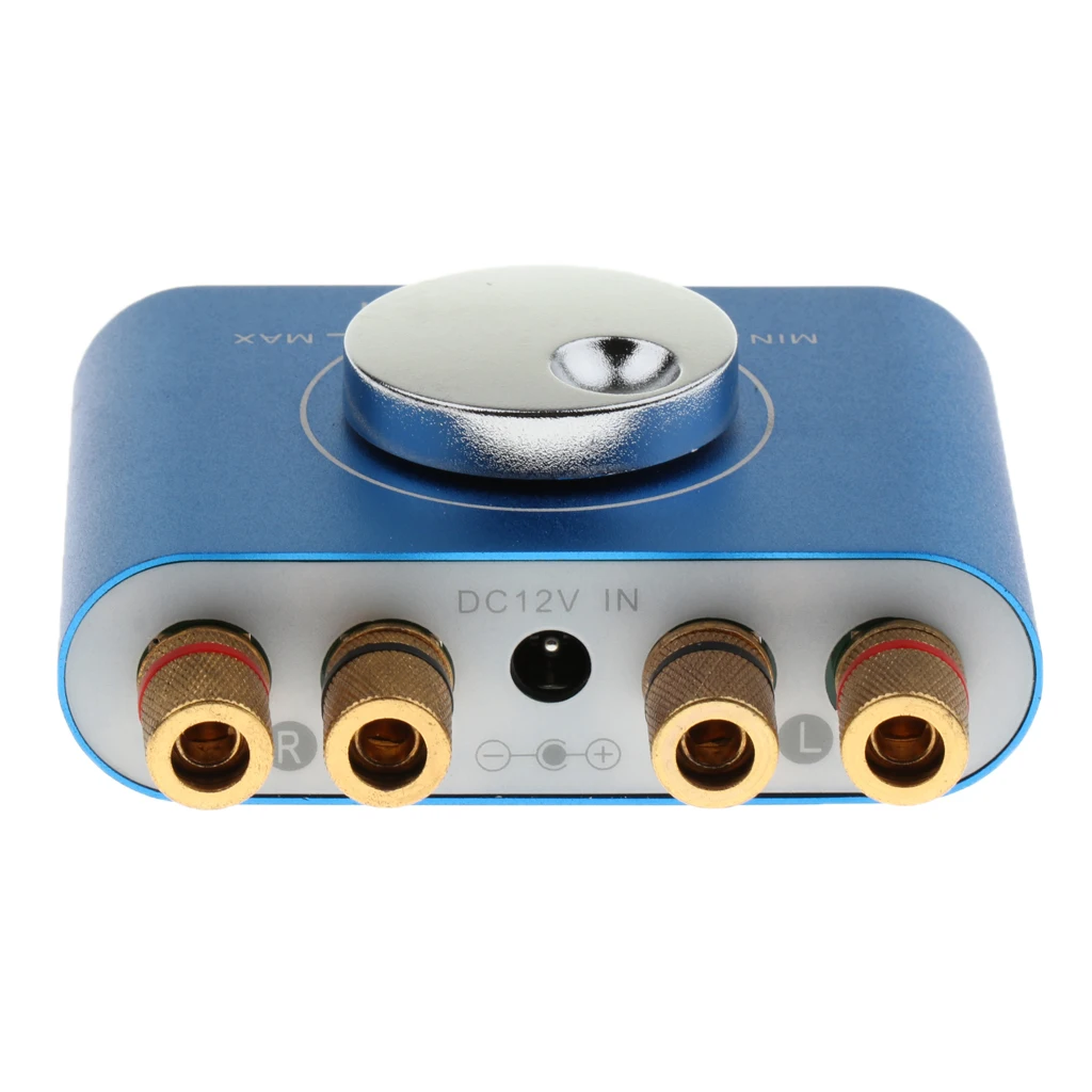Latest Mini Bluetooth 2.0 Digital Amplifier Hifi Stereo Home Audio Power AMP 60W+60W DC 12V Bluetooth 4.2 Connection Blue
