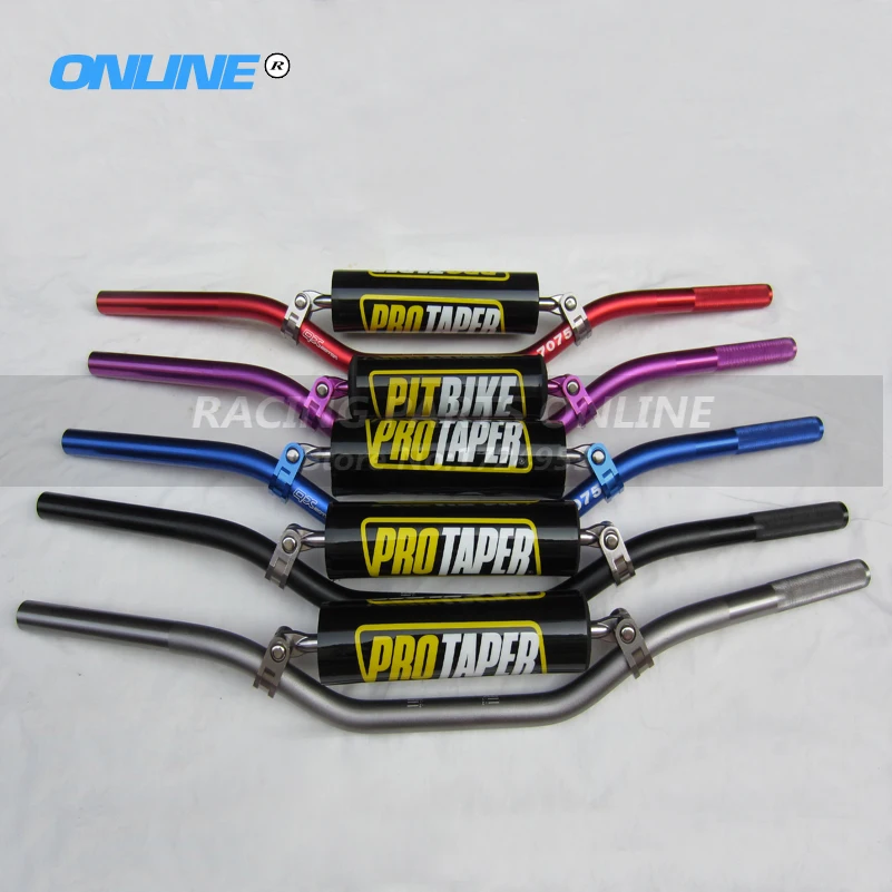 

7/8 UNIVERSAL MOTORCYCLE LOW HANDLE BARS 22MM HANDLEBARS HANDLE TUBES with handlebar pad center rod DIRT BIKE PIT BIKE ATV DAX