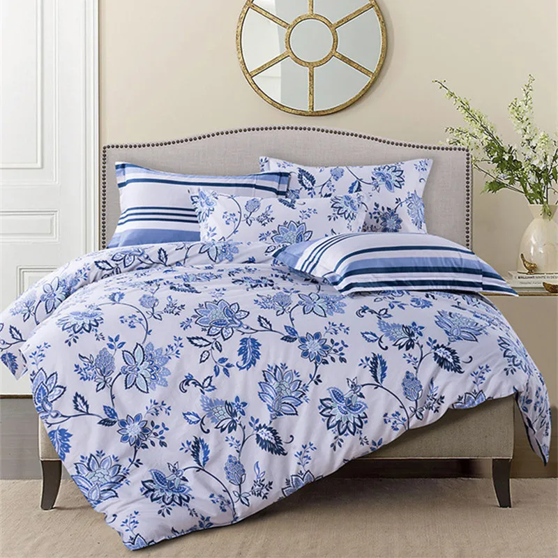 100 Cotton Korean Bedding Set Floral Print Quilt Cover Bed Linen