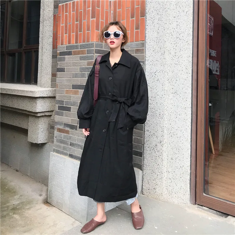 Корейский Дизайн Ретро винтажное Женское пальто на пуговицах стильное весеннее осеннее пальто с высокой талией верхняя одежда пальто
