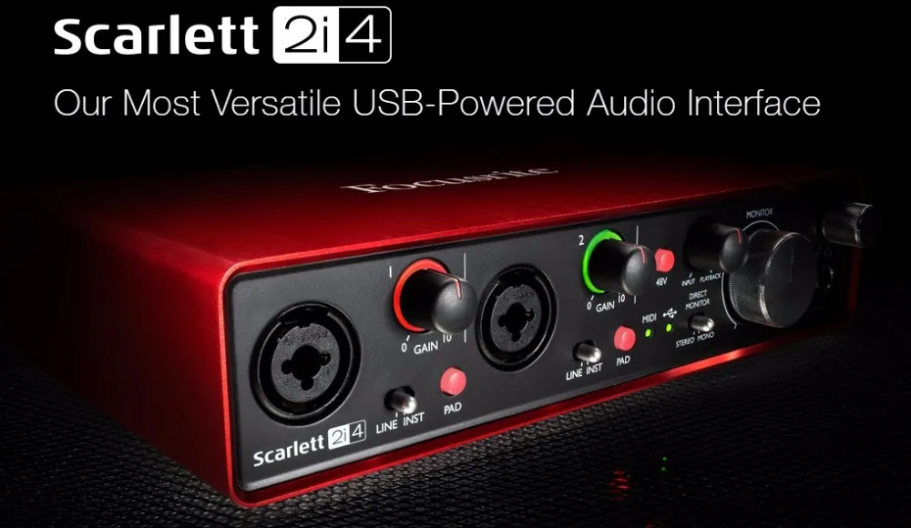 Обновленный Focusrite Scarlett 2i4 II 2-го поколения 2 В/4 Выход USB аудио интерфейс звуковая карта для студийной записи