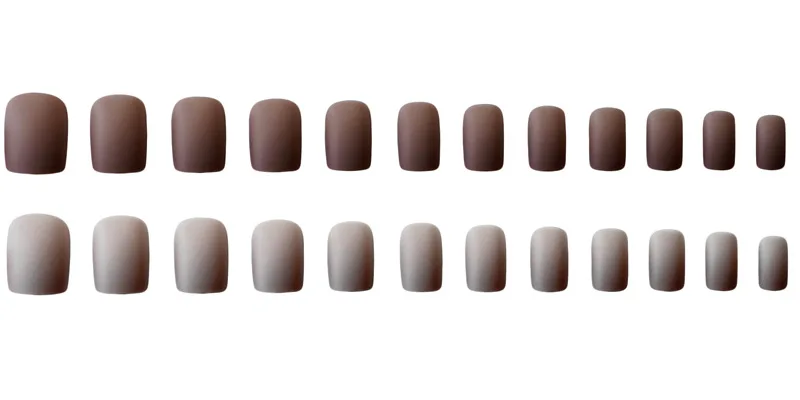 24pcs Fake Nails Mocha Coffee Matte Jump Artificial French Multiple Colors Pointed Bridal False Nails Self-sticking Tips Sticker