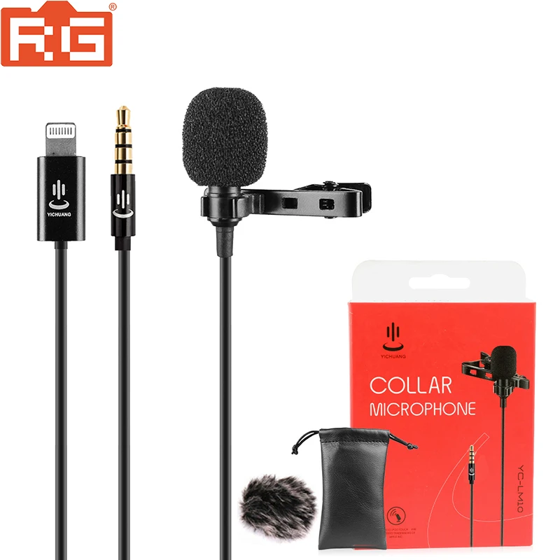 Yclm10 Mini Portable Microphone Condenser Clipon Lapel Lavalier Mic Wired Mikrofo/microfon For