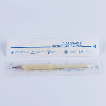 

30pcs permanent makeup tattoo Disposable Microblading Shading Pen Round 21 Microblade Needle Handle with Expiry Date and Lot No.