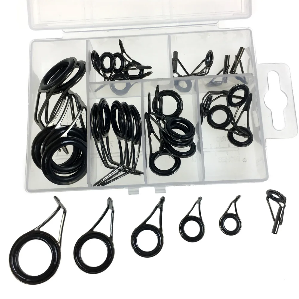 35Pcs/Box Fishing Rod Guides Top Tips Repair Guide