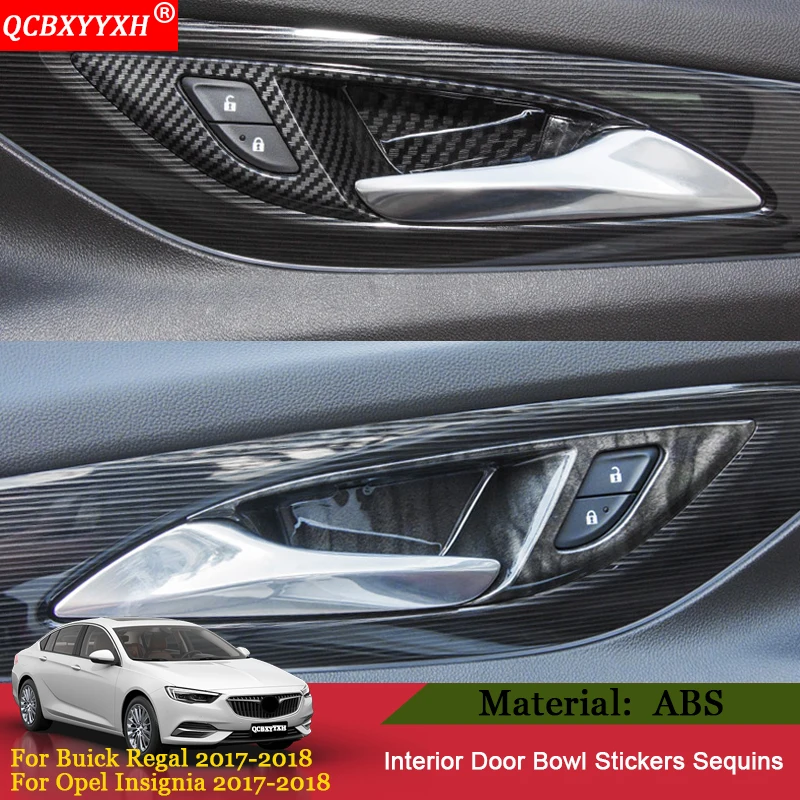 Carbon fiber style Door Handle bowl Panel cover trim For Buick Regal 2017 2018