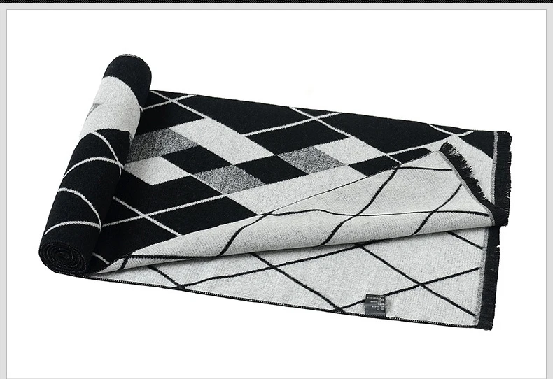 Для Мужчин's осень-зима шарфы теплый матовый шелк алмазы моделирования тетрис геометрические шарф платок Обёрточная бумага Одеяло теплые