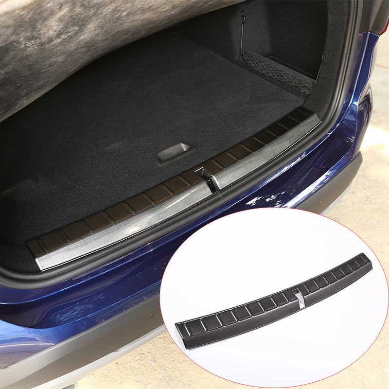 

304 Stainless Rear Bumper Inner Sill Plate Protector Cover Trim Stickers For BMW X1 f48 2016 2017 Car accessories