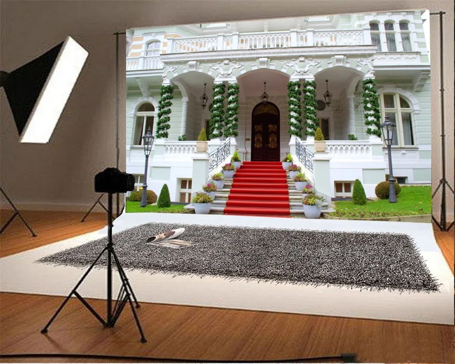 Laeacco Villa Arch Door Red Carpet Stairs Scene Photography Backdrops Vinyl Backdrop Custom Backgrounds Props For Photo Studio Laeacco Villa Arch Door Red Carpet Stairs Scene Photography Backdrops Vinyl Backdrop Custom Backgrounds Props For Photo Studio