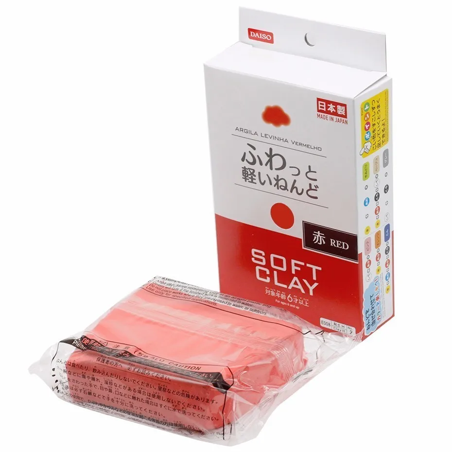 Новинка 2018New Япония мягкая глина легкий моделирование воздуха сухой Сверхлегкий глина синий розовый черный белый красный желтый зеленый коричневый QTW6053 - Цвет: Красный