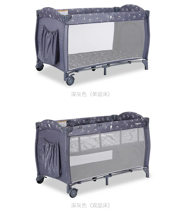 Многофункциональная складная детская кроватка Младенческая Детская кровать с загородкой портативный манеж кровать для сна