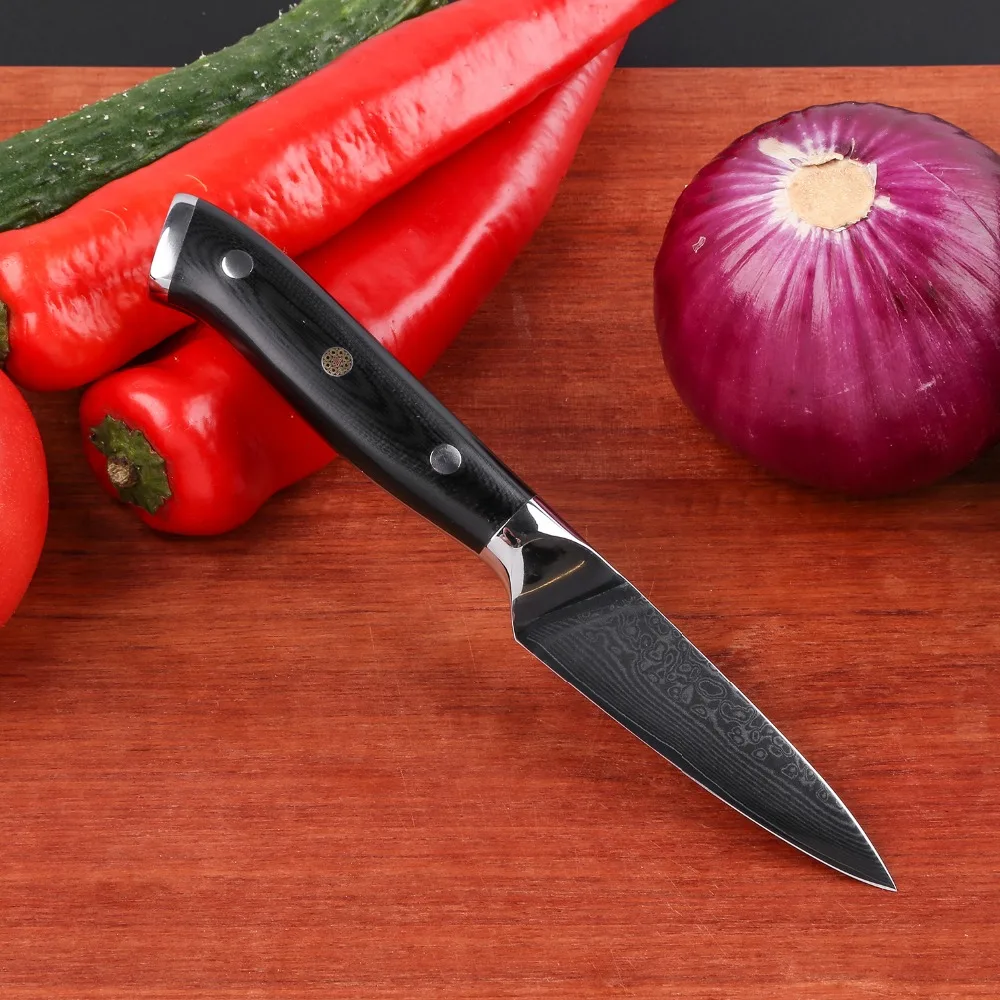 Набор кухонных ножей Mokithand из 2 предметов, японский дамасский стальной нож для фруктов, острый нож VG10, поварские ножи, профессиональный нож для приготовления пищи
