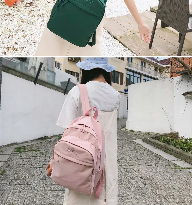 DCIMOR женский рюкзак с вышитыми буквами, высококачественный водонепроницаемый нейлоновый рюкзак для девочек-подростков, рюкзак для отдыха и путешествий, Mochilas