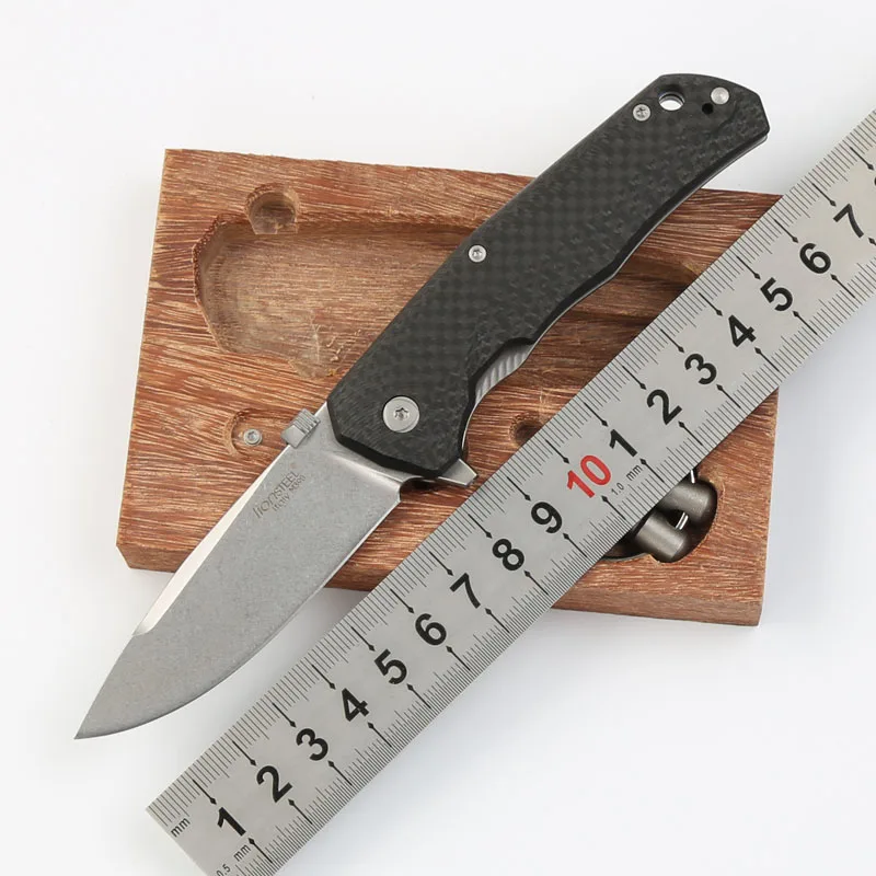 

High quality new tactical M390 folding knife Carbon fiber + titanium handle 60HRC outdoor camping EDC hunting utility knives