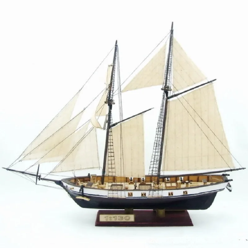 Handmade DIY Building Kits Boat Wood Sailboat HARVEY 1847 Ship Model Puzzles