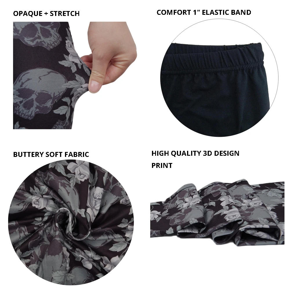 sugar skull printed leggings for women  (18)