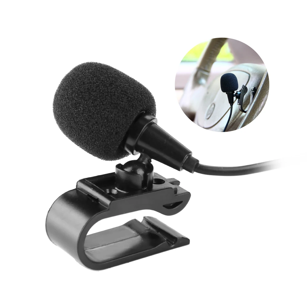 Vapeonly External Car Microphone 3.5mm Jack Plug Stereo Wired Microphones with U Shape Clip