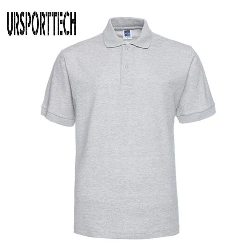 Брендовая одежда, мужские рубашки поло, мужские хлопковые рубашки поло с коротким рукавом, повседневная Однотонная рубашка Camisa Polo, высокое качество, XS-3XL - Цвет: ash grey