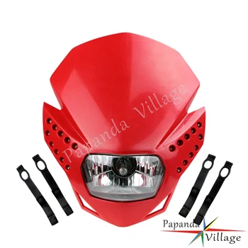 

Papanda Red Dual Sport Motorcycle Headlight Fairing Enduro Motocross Head Lamp for Honda CRF 230F 50F CRM FMX CR XR