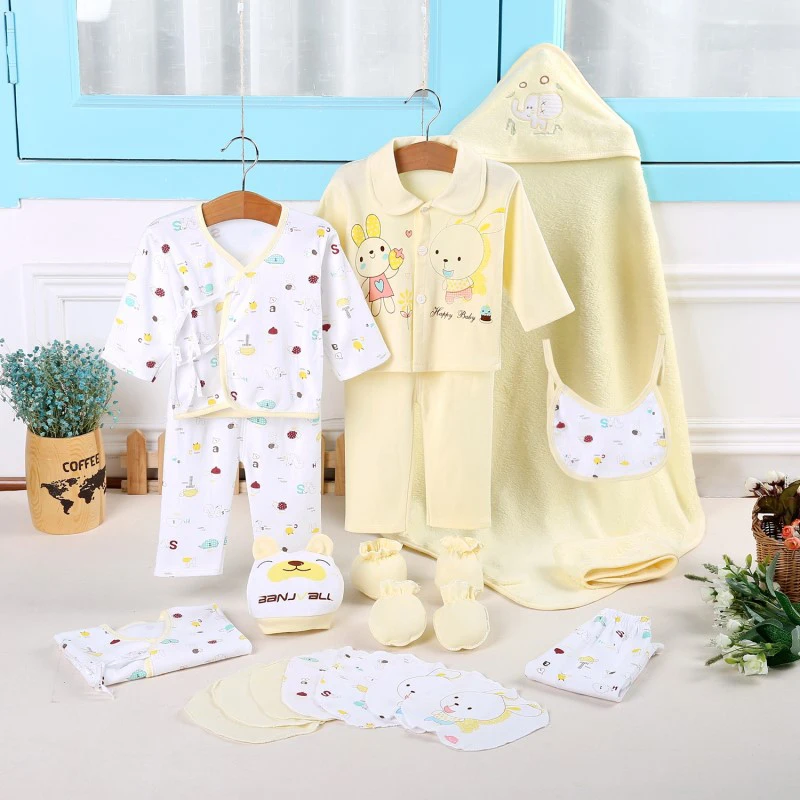 

100% cotton High quality 21pcs/set New born underwear clothes sets with baby blanket Safe soft newborn clothing gift set
