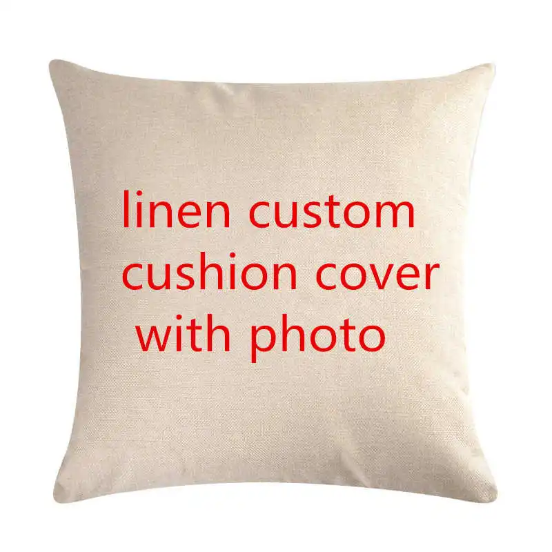 

Linen Cushion Cover Throw Pillowcase 18 Inch Quote Words Square Decorative Fabric Throw Pillow Cover