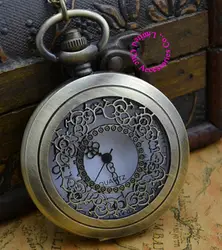 Оптовая цена покупатель хорошее качество нового антиквариата бронзы классической ретро цветок фигура карманные часы час ожерелье цепь