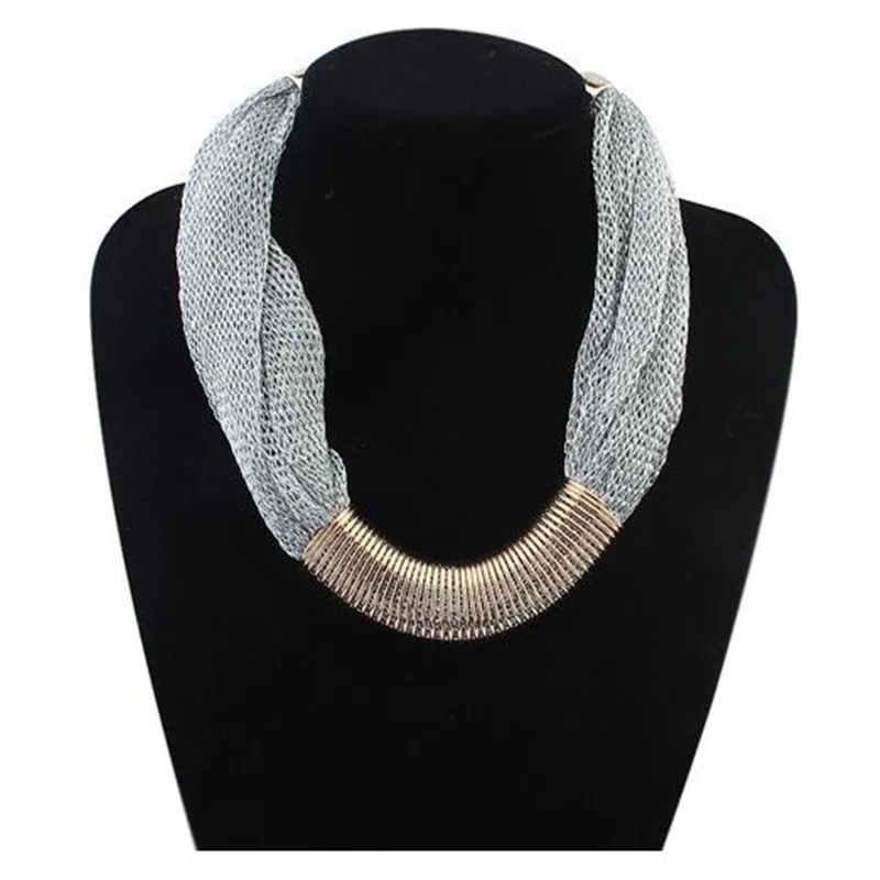 

Newest Women style fashion wild tide alloy mesh necklace CC2718