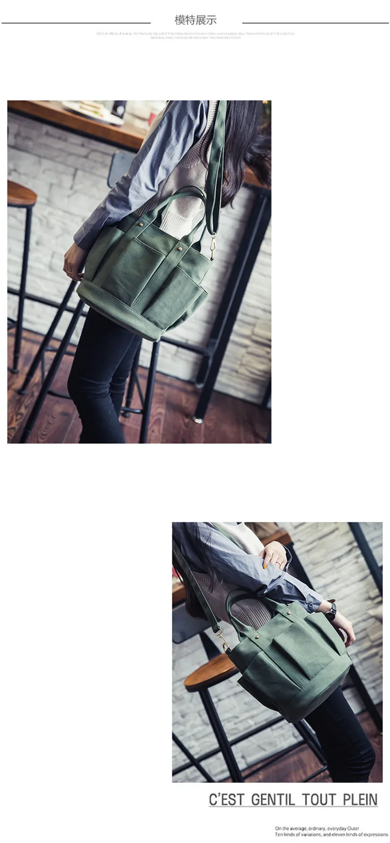 New Women Canvas Bag Drawstring Bucket Small Cross-body Bag Fashion Trend Brief Shoulder Bag For Lady Female Handbag Sac SS7381 (1)
