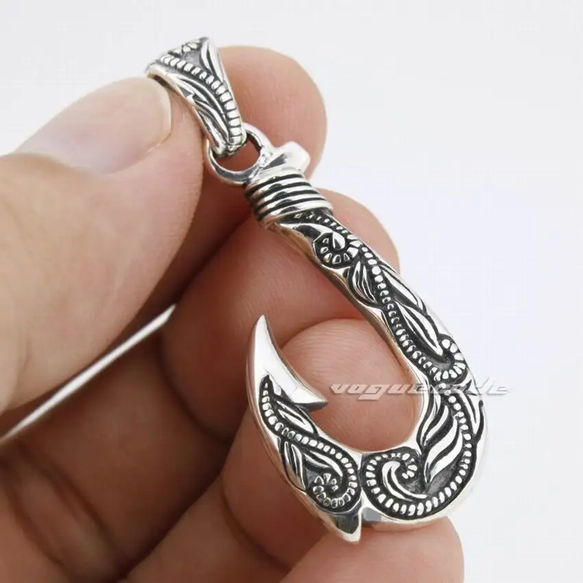 LINSION 925 пробы Мужская подвеска в стиле панк рок для байкеров 8P011|biker pendant|silver fish