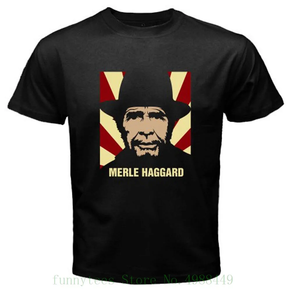 New Merle Haggard Country Music Legend Classic Men's Black T Shirt Size S - 3xl Short Sleeve Cheap Sale Gift T Shirt New Merle Haggard Country Music Legend Classic Men's Black T Shirt Size S - 3xl Short Sleeve Cheap Sale Gift T Shirt