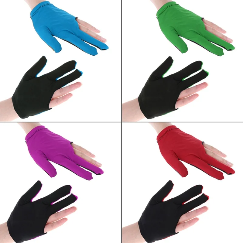 Лайкра ткань снукер 3 пальца перчатки бассейн левая рука открыть бильярдная перчатка рукавицы бильярдные аксессуары