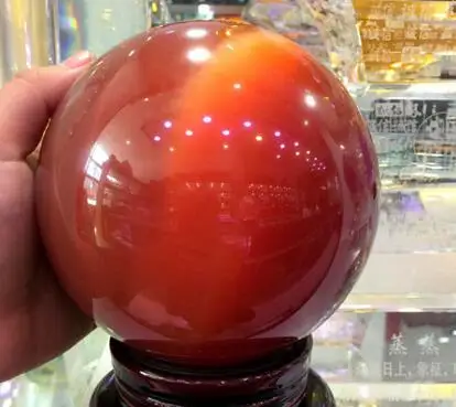 DYZ 0318 120 мм очень красивые из Азиатского кварца Красный Кристалл кошачий глаз шар +