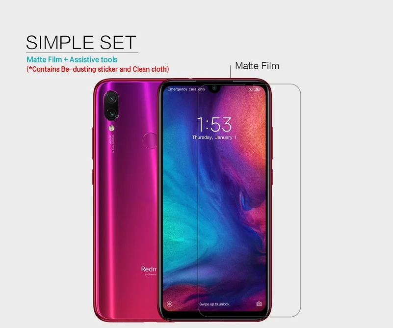 Xiaomi Redmi Note 7 Защитная пленка Nillkin прозрачная/Матовая Мягкая Пластиковая пленка для Xiaomi Redmi Note 7 Pro 7 S