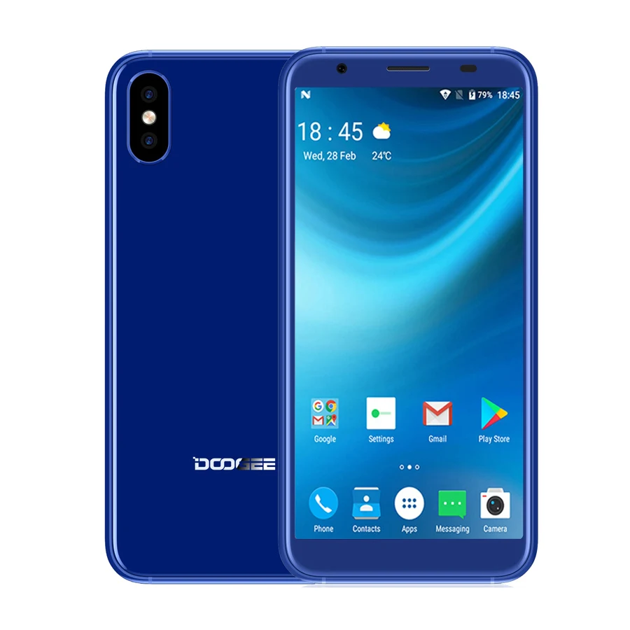 DOOGEE X55 смартфон с 5 дюймовым дисплеем процессором MT6580 ОЗУ 1 ГБ ПЗУ 16 2800 мАч 8 Мп +