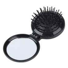 Лидер продаж, 1 шт., Антистатическая Волшебная расческа для волос, завивка волос, прямая Массажная расческа, инструменты для укладки, подушка безопасности, массажная Складная Расческа с зеркалом