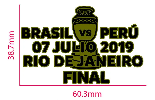 

2019 Copa america Final match details Brasil vs Peru Match Day Iron Patch Soccer Badge