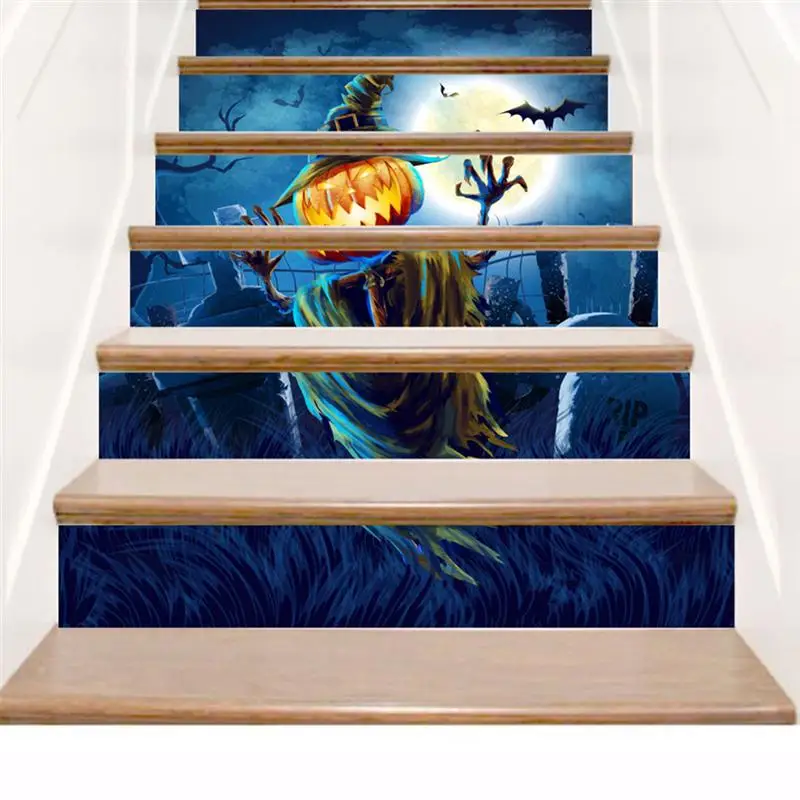 Хэллоуин стерео наклейки самоклеющиеся лестницы наклейки на стену водонепроницаемые обои ПВХ съемные лестницы наклейки украшения