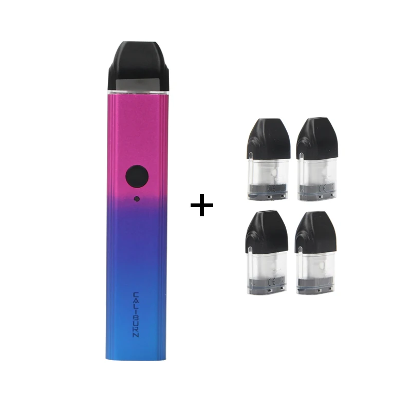 Purple and 4 Pods UWELL Caliburn Pod Системы комплект 520 мА/ч, Батарея 11 Вт испаритель 2 мл картридж Топ-заполнения электронных сигарет Vape ручка вейпер - Цвет: Purple and 4 Pods