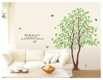 

Green trees and birds living room bedroom decoration wall stickers on the wall
