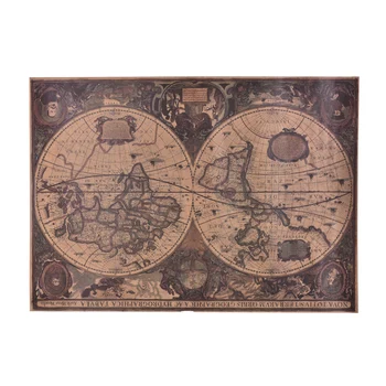 

72.5x51.5cm Wallpaper Vintage Retro Paper Earth's Moon World Map Poster Wall Chart Home Decoration Wall Sticker