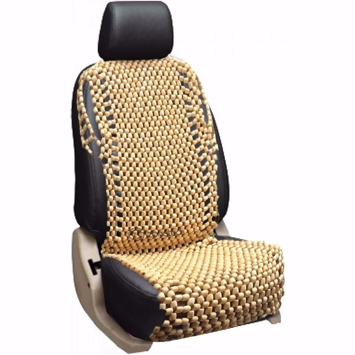 Zone Tech Natural Wooden Beaded Car Seat Chair Cover Massage Cool Cushion Beads (1)