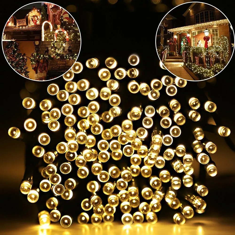

72ft 22m 200 LED String Light,Ambiance Lighting,Solar Fairy String Lights for Outdoor,Gardens,Homes,Christmas Party (Warm white)