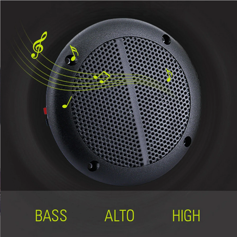 2 способ Высокочастотный динамик с рогом для дома аудио лодка потолочный морской бас водонепроницаемый вещания звук пыленепроницаемый - Цвет: Черный