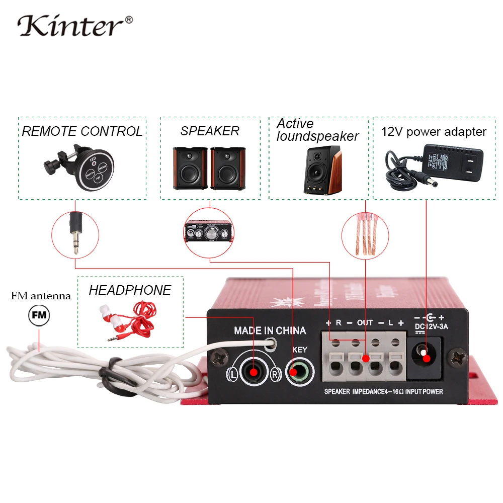 Kinter A7 мини Предварительный усилитель аудио hifi стерео звук подключения