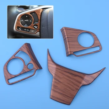 

DWCX 3Pcs Car Peach Wood Grain Steering Wheel Trim Cover Decoration Fit For Honda CRV CR-V 2017-2018