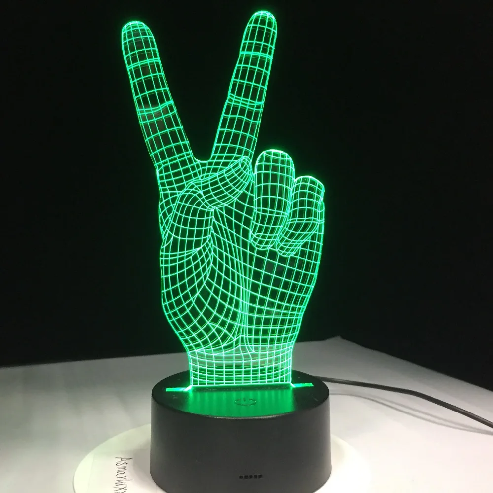 3D Оптическая иллюзия I Love You знак Язык светодиодный стол ночной Светильник USB
