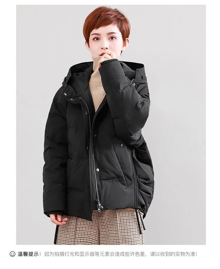 2018 New Women's down Jacket Large Size Women's Down Jacket Hooded Loose Female Jacket Fashion Zipper Coat Female (5)